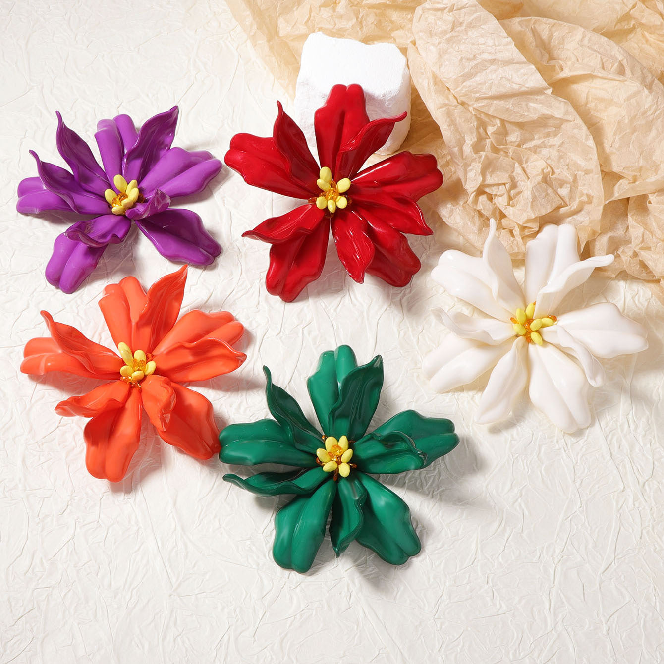 Bohemian-Inspired Statement Floral Earrings - Bold, Colorful, and Versatile Vacation Accessories for Women
