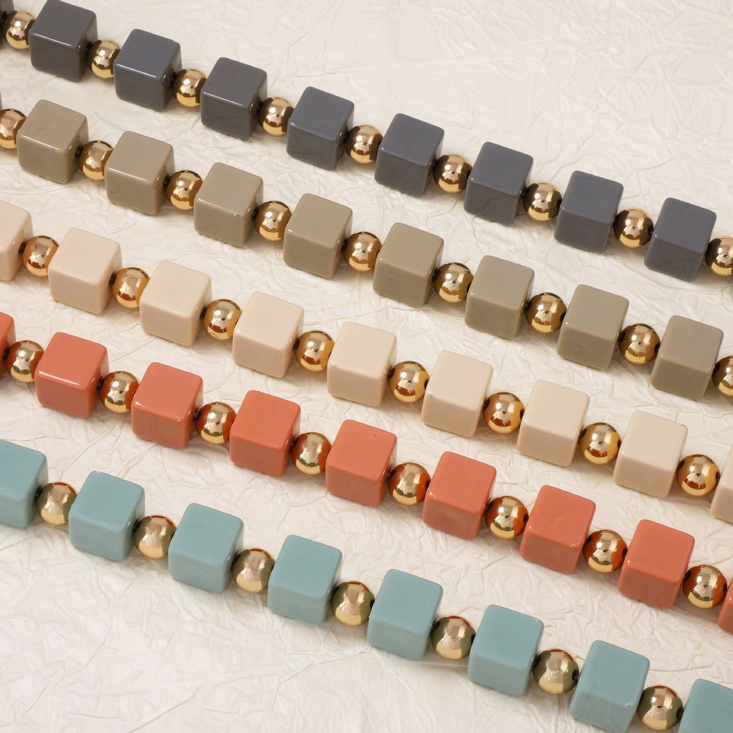 Stylish Handmade Multilayer Geometric Colorful Square Beaded Bohemian Necklace for Women – Unique, Versatile Accessory for Any Occasion