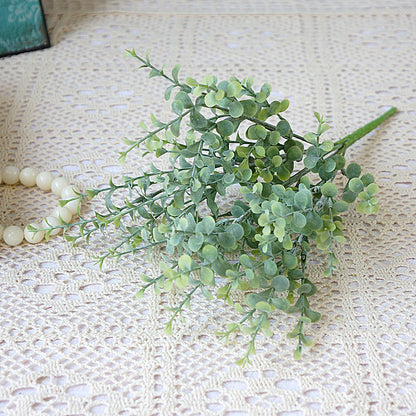 Miniature Eucalyptus Money Leaf Faux Plant - 7 Branch Realistic Decor for Stunning Wall Displays, Perfect for Home and Office Decoration