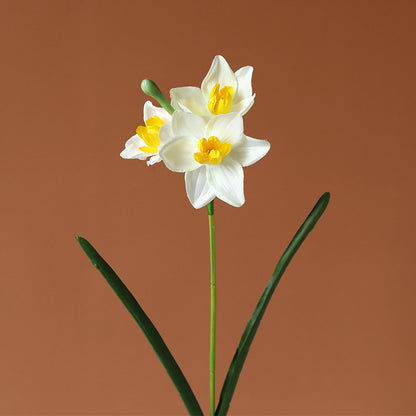 Luxurious Silk Daffodil Faux Flowers - Elegant Nordic Home Décor for Window Display and Soft Furnishings