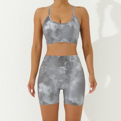 Seamless Printed High End 3 Piece Yoga Set Quick Dry Breathable and Sculpting Leggings for Comfort and Style