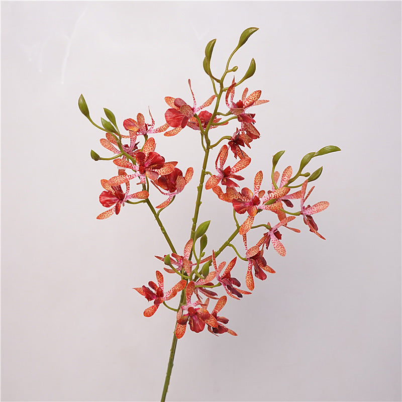 Zen-Inspired Tea Room Decorative High-Quality Artificial Single Stem Milan Orchid Flower Arrangement - Perfect Home Accent & Educational Floral Display