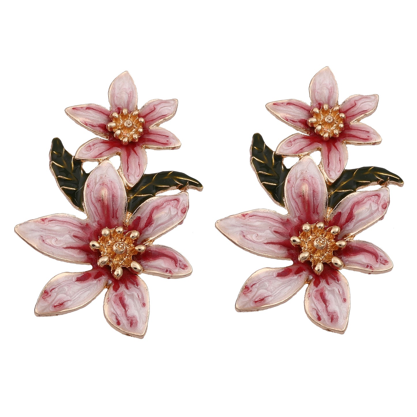 Stunning  Creative Flower Drop Oil Alloy Earrings - Versatile Floral Design for Every Occasion