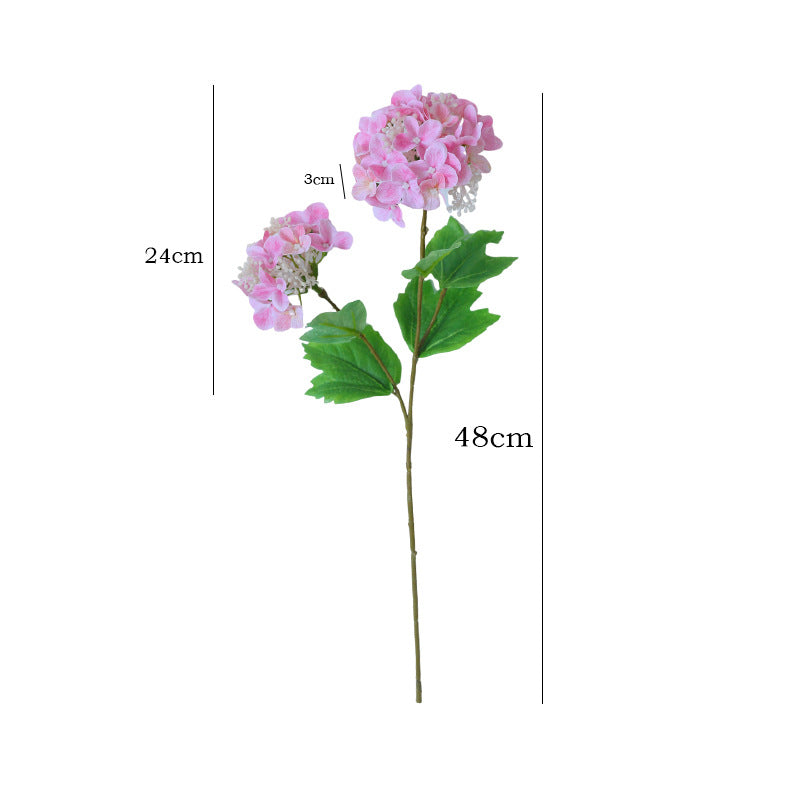 Realistic Touch Faux Hydrangea Flower Arrangement with Dual Heads - Perfect for Refreshing Table Decor, Wedding Events, and Home Styling