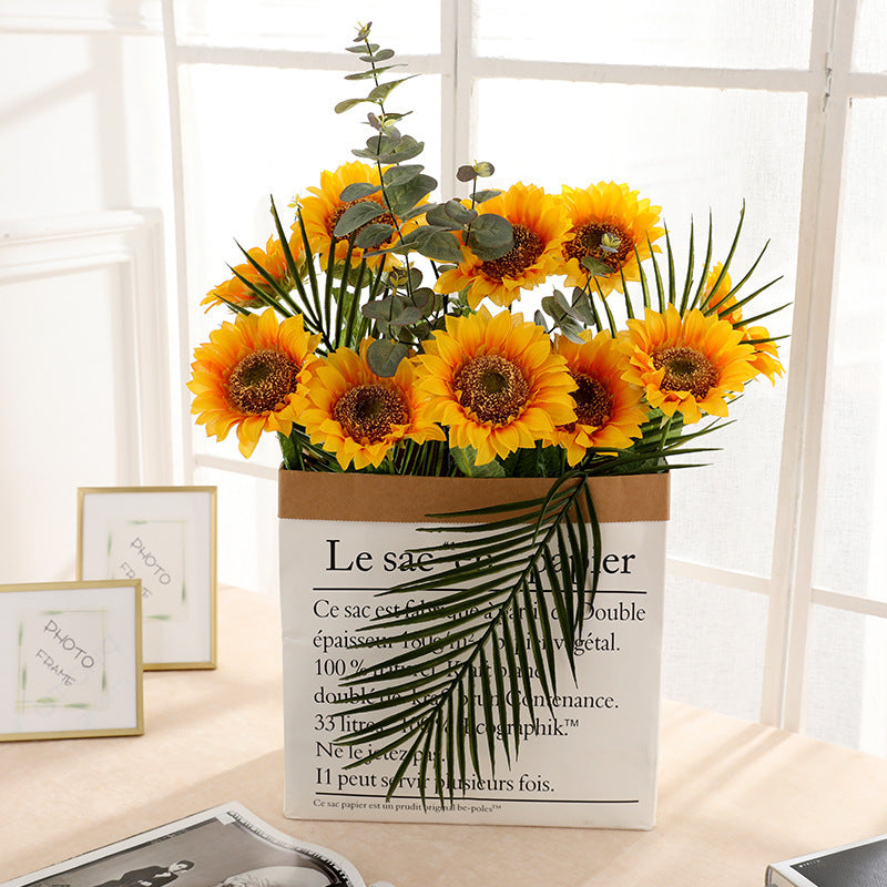 Stunning Faux Sunflower Arrangement - Realistic Silk Sunflower Decor for Weddings and Home - Beautiful Artificial Sunflower Flowers for Vibrant Decor