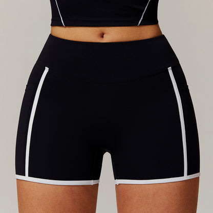 High Waisted Pocket Yoga Shorts for Women Tummy Control and Sculpting Workout Shorts for Fitness and Daily Wear Style 5009