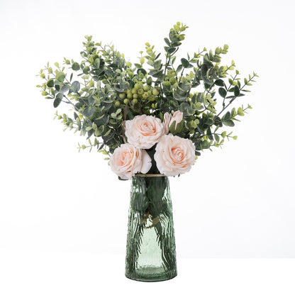 Elegant Handheld Floral Wall Decor with Artificial Roses and Eucalyptus – Perfect for Home Decor and Weddings (Model DY1-2300Y)