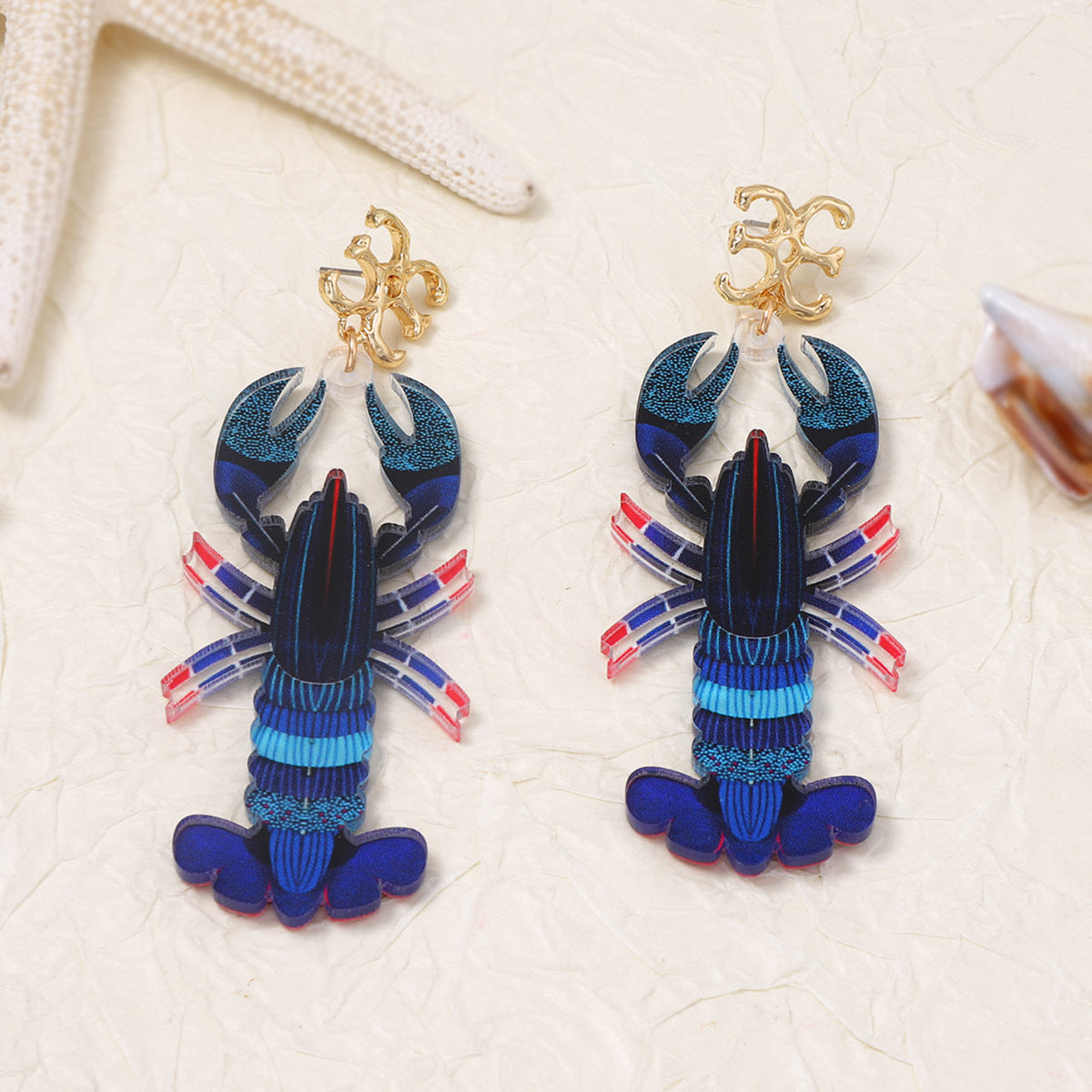 Stylish Vacation Vibe Acrylic Exaggerated Crawfish Drop Earrings – Trendy and Versatile Women's Jewelry