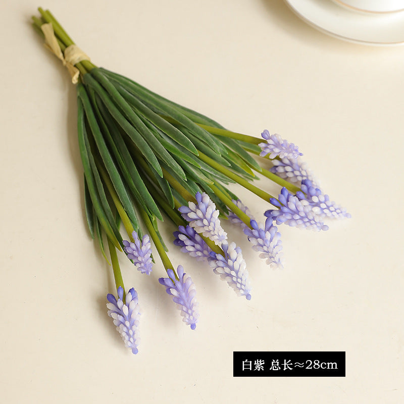 Set of 6 Stunning Faux Hyacinth and Larkspur Flowers - Perfect for Weddings, Living Room Decor, and Photography Props