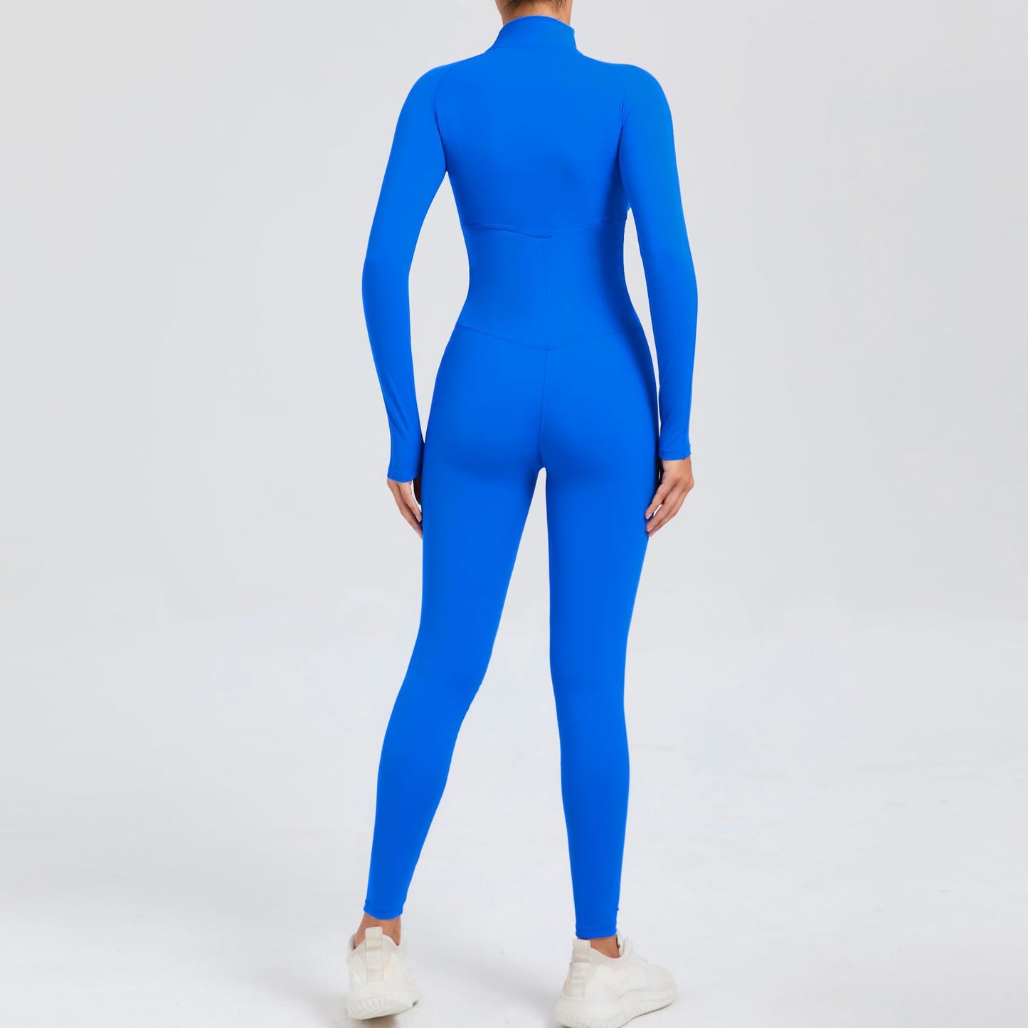 High Intensity Fitness Full Body Bodysuit with Tummy Control Design Zipper Closure and Long Sleeves for Yoga and Workout Sessions Model 10041