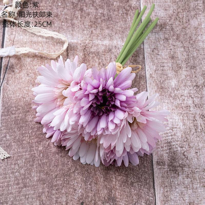 Realistic African Daisy Fake Flowers for Home Decor and Wedding Decorations - Elegant Floral Aisle and Wall Accents, Model DY1-3292