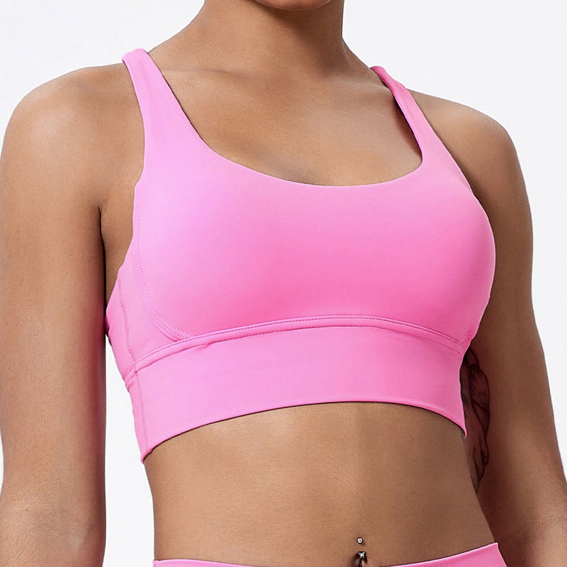 Sports Bra with Adjustable Straps for Enhanced Support for Running Yoga and Gym Workouts Shock Absorbing Seamless Design for Comfort and Fit