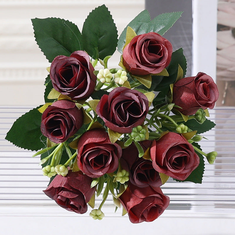 Elegant Faux Floral Bouquet for Home Decor and Weddings - Luxury Simulation Blooms for Landscaping and Event Design