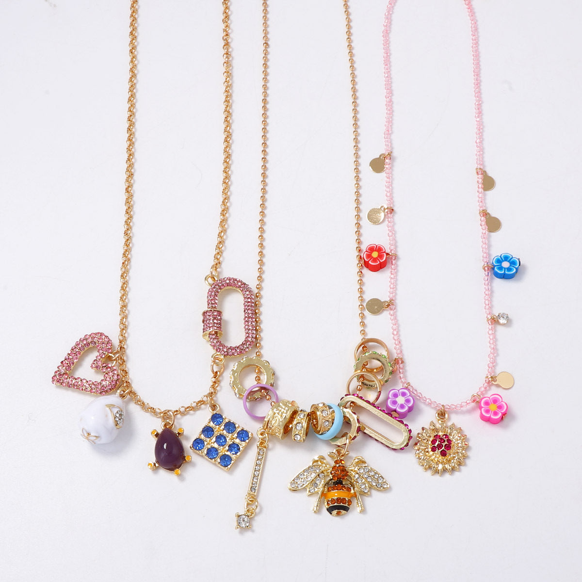 Chic Minimalist Alloy Geometric Heart Animal Pendant Multi-Layer Necklace with Sparkling Zircon Stones - Perfect for Everyday Elegance!