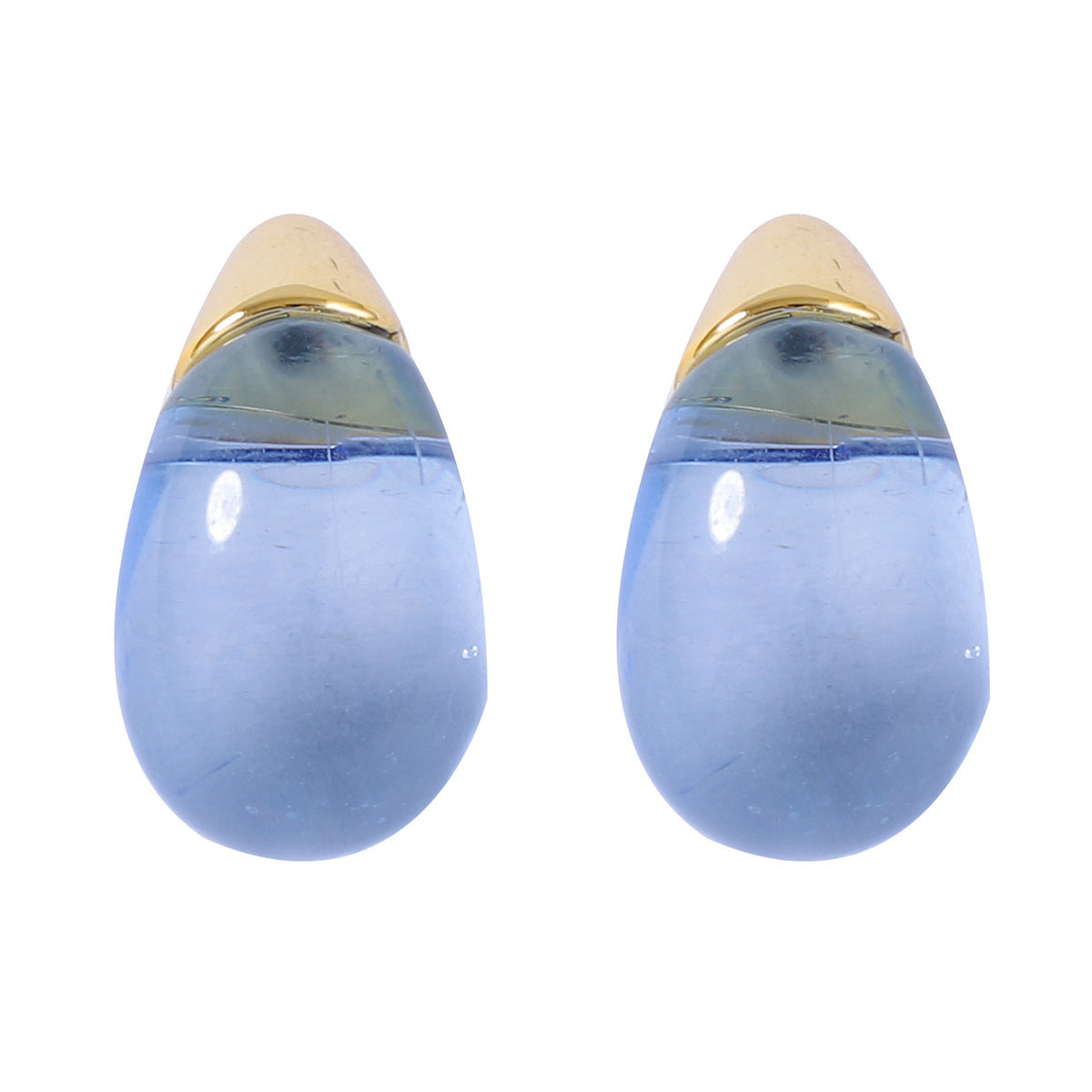 Stylish Minimalist Transparent Multi-Color Resin Water Drop Earrings for Women - Chic, Unique Design with High-End Feel