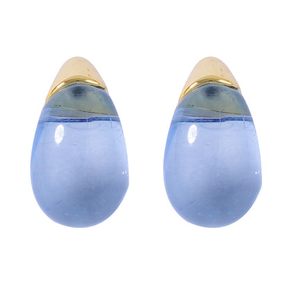 Stylish Minimalist Transparent Multi-Color Resin Water Drop Earrings for Women - Chic, Unique Design with High-End Feel