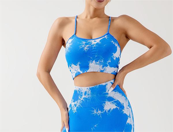 Seamless Tie Dye Knitted Yoga Set for Women High Waisted Butt Lifting Leggings with Padded Sports Bra for Comfort and Style