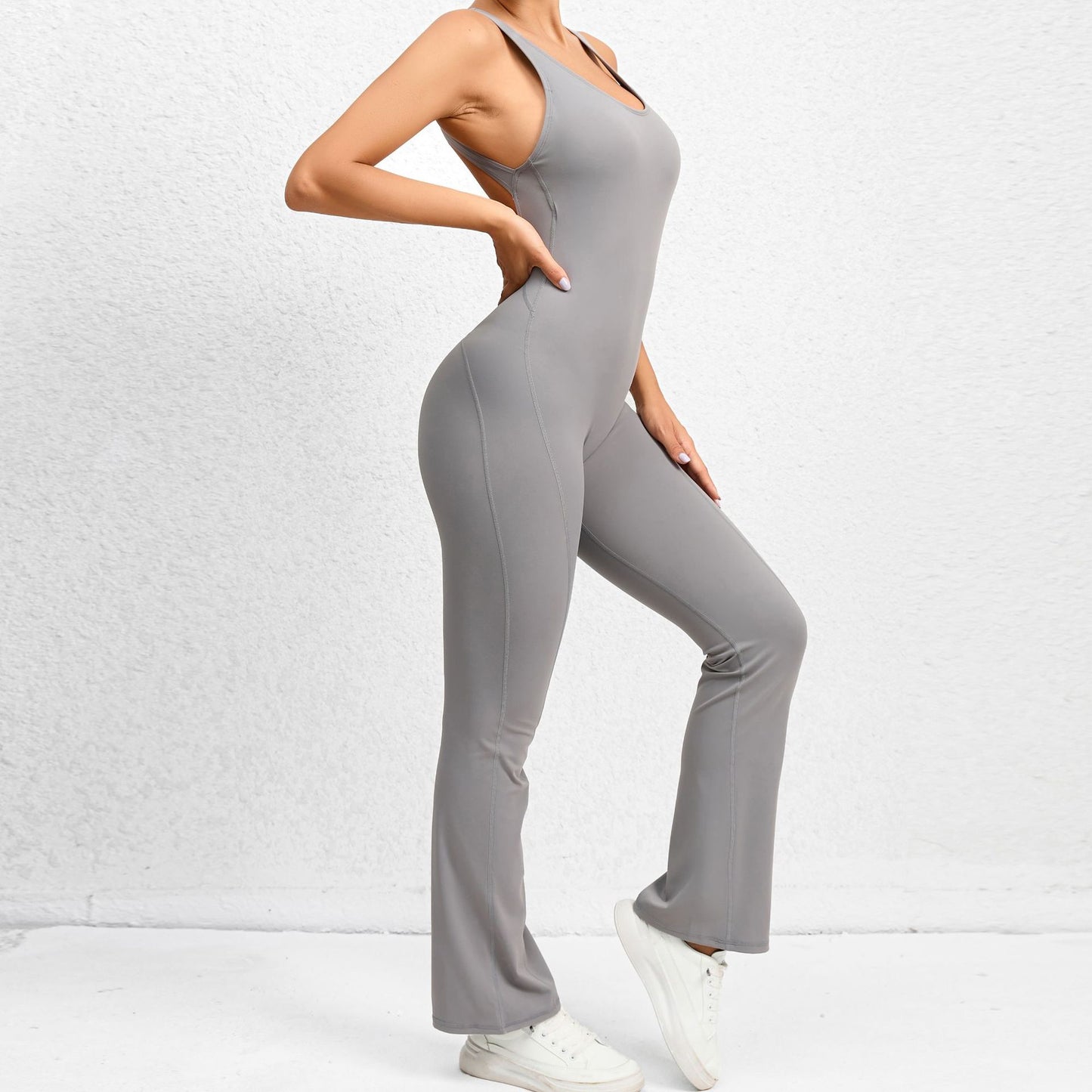 Quick Dry High Waist Yoga Jumpsuit with Butt Lift and Tummy Control for Dance Fitness and Gym Workouts