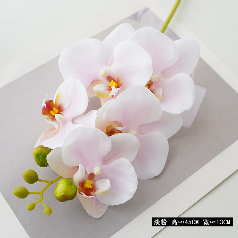 Stunning Artificial Orchid Floral Arrangement -  5-Head Butterfly Orchid Decor for Home, Perfect for Photography Props, and Durable Resin Finish