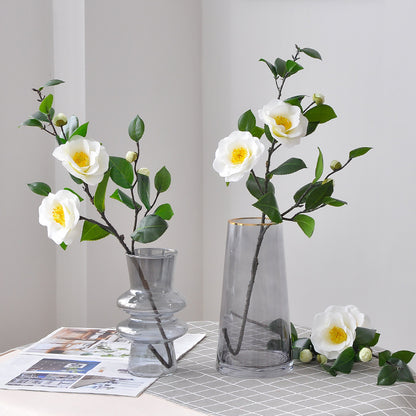 Stunning Artificial Mountain Camellia Floral Arrangement - Perfect Korean-Style Home Décor for Living Rooms and Decorative Displays