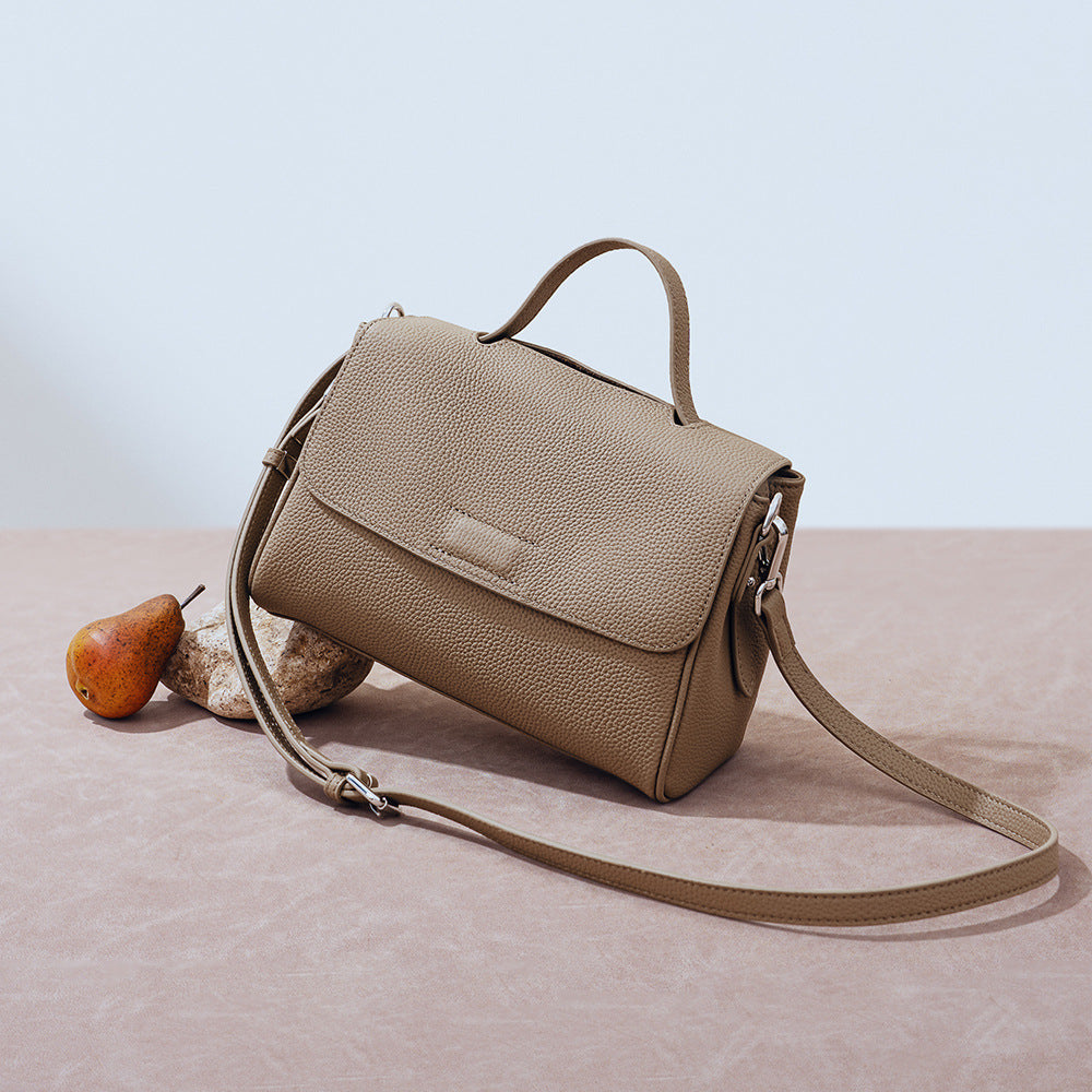 and Versatile Togo Leather Boston Bag Spacious Crossbody and Shoulder Tote for Women Everyday Companion