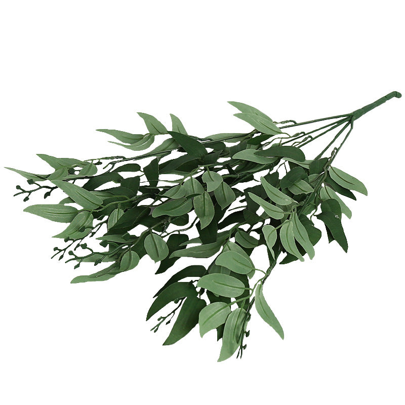 Artificial Greenery - Realistic Willow Leaf Floral Hanging Decor for Wedding Ceilings, Featuring 5 Branches of Lush Faux Plants