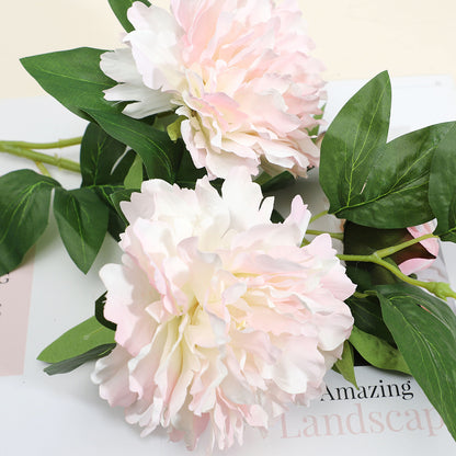 Elegant 3D Printed Triple Peony Flowers - Stunning Artificial Home Décor for Living Rooms, Perfect for All Seasons