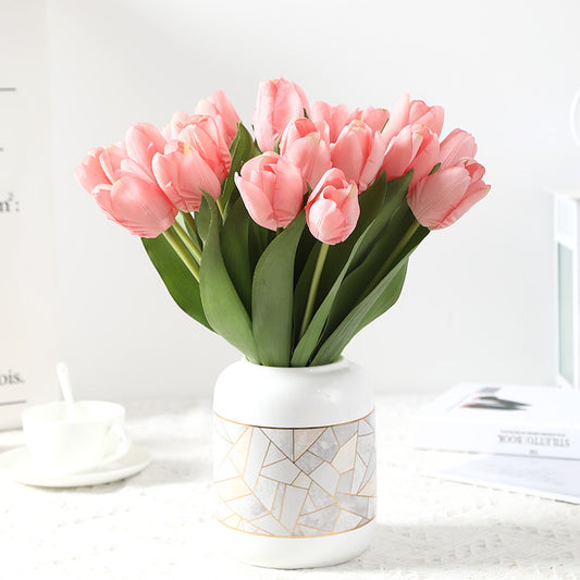 Luxury Touch Moisturizing Tulip -  Nordic Home Décor Decorative Faux Flowers Arrangement - Realistic Faux Tulip Combo for Stylish Interiors