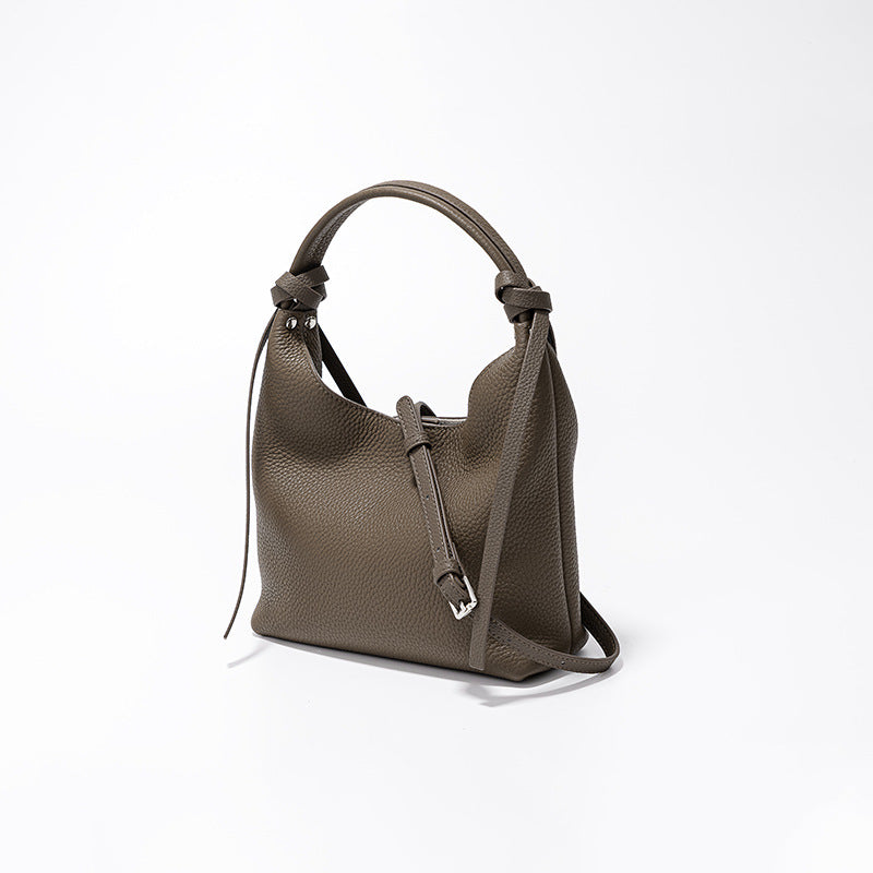 Chic Korean Inspired Color Block Lunch Bag Versatile Crossbody Tote for Commuting Leather Handbag for Women