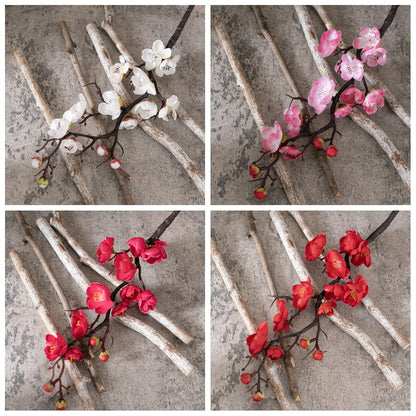 Realistic Plum Blossom Artificial Floral Decoration for Home and Wedding - Perfect for Lasting Beauty, Easy Maintenance, and Elegant Style - Model MW36856