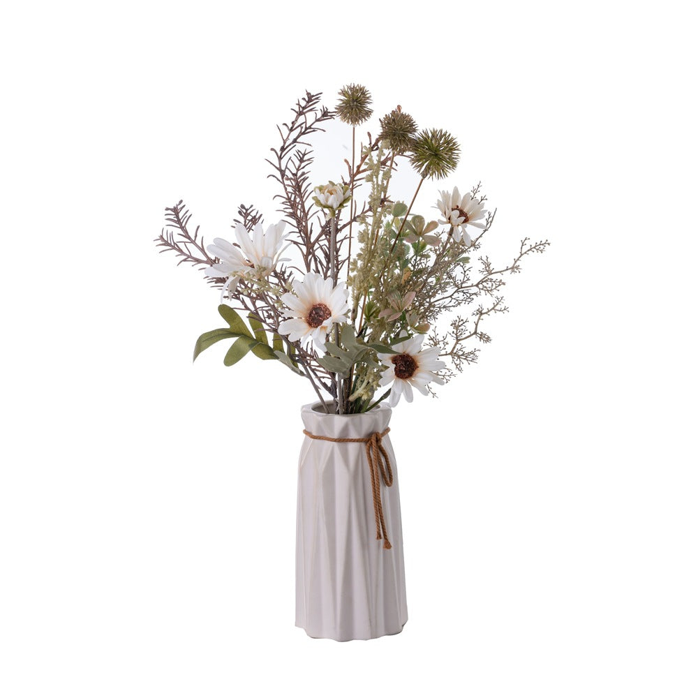 Stunning Faux Shasta Daisy Fern Leaf Bouquet - Elegant Home Décor Wall Hanging Flower Arrangement - Perfect for Any Space