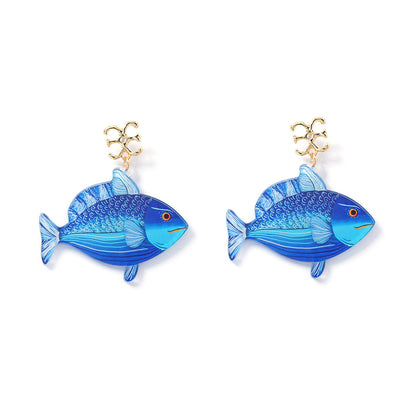 Stylish Acrylic Ocean-Inspired Earrings for Women - Unique Minimalist Design, Versatile for Any Outfit