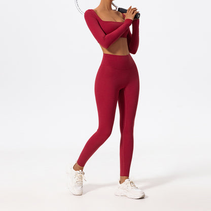 Winter High Waisted Yoga Set for Women Quick Dry Two Piece Gym Outfit for Running and Fitness