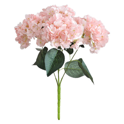 Elegant Artificial Hydrangea Bouquet with 5 Heads and Leaves - Perfect for High-End Wedding Decorations and Floral Arrangements