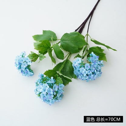 Faux Hydrangea Triple-Headed Artificial Flower Arrangement for Elegant European Home Decor – Perfect for Floral Styling and Garden Aesthetics