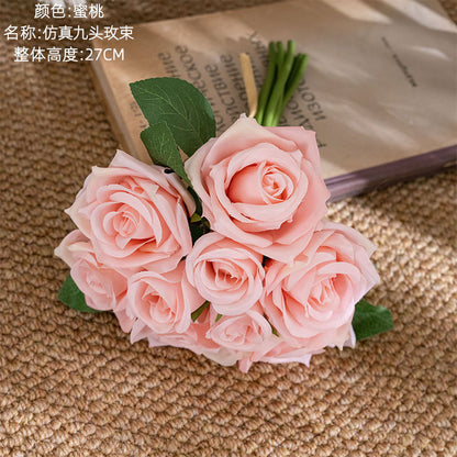 Realistic Artificial Rose Bouquet for Weddings - Stunning Faux Flower Handheld Arrangements Perfect for Home Décor and Event Decoration