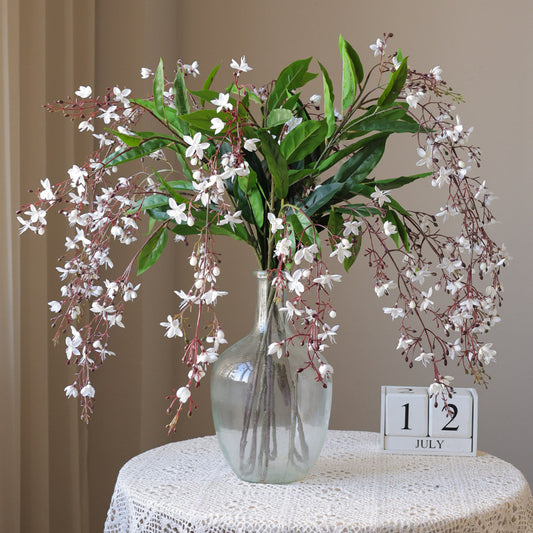 Realistic Hanging Jasmine Silk Flowers - Elegant Indoor Dining Table Decor, Luxurious Floral Arrangements for Home and Living Room - Perfect for Photography and High-End Touches