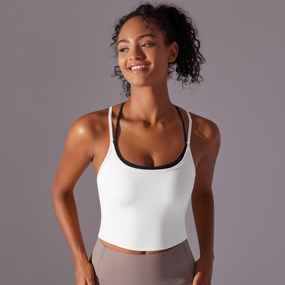 Seamless Sports Bra with Built in Cups Back Design for Yoga Running and Fitness