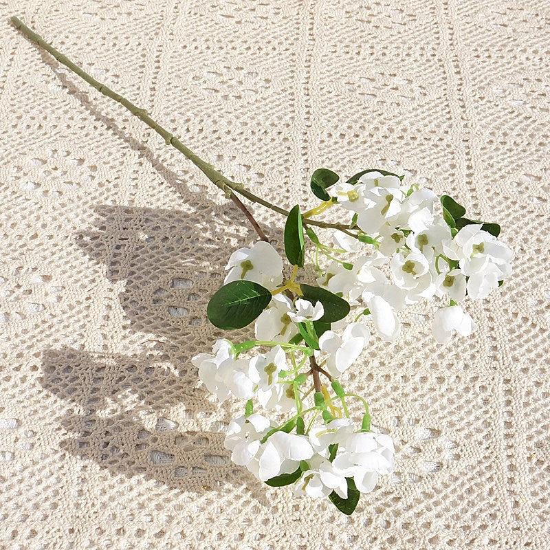 Realistic Faux Apple Blossom Branch - 2-Branch Artificial Flowers for Weddings, Home Decor, and Photography Enhancements