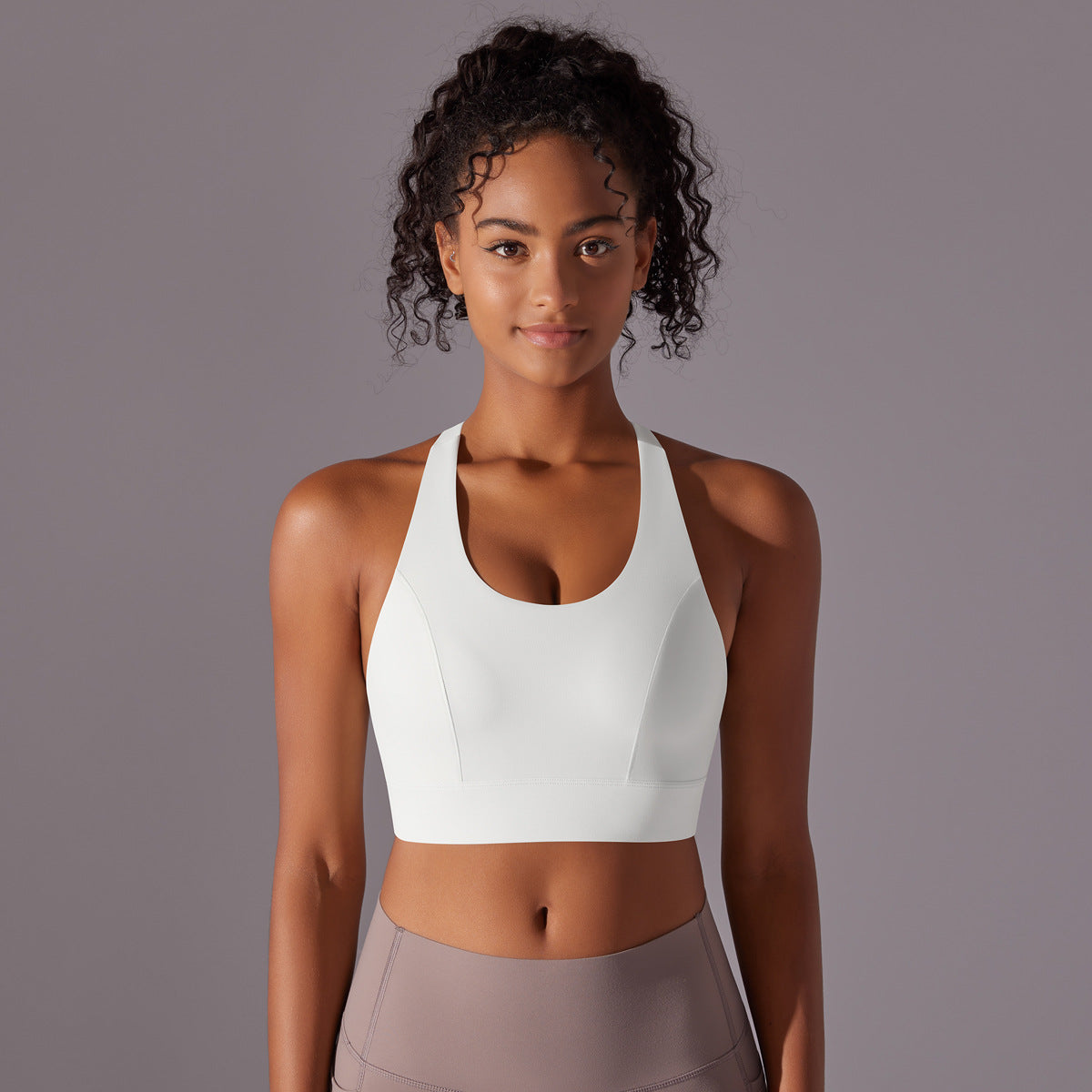 High Impact Sports Bra with Fixed Cups Back Support for Yoga No Show Back Closure Shock Resistant Fitness Tank for Comfort