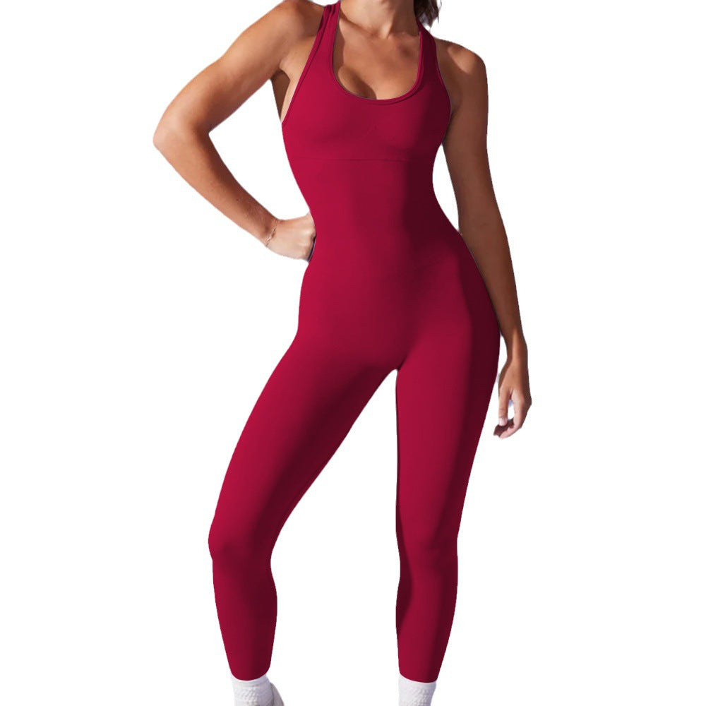 Women's Sleeveless Jumpsuit Yoga Set All in One Activewear for Fitness Running and Exercise with Enhanced Flexibility and Comfort