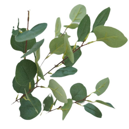 Nordic-Inspired Single Stem Faux Money Plant Eucalyptus - Perfect Decorative Accent for Café, Model Room, and Photography Props