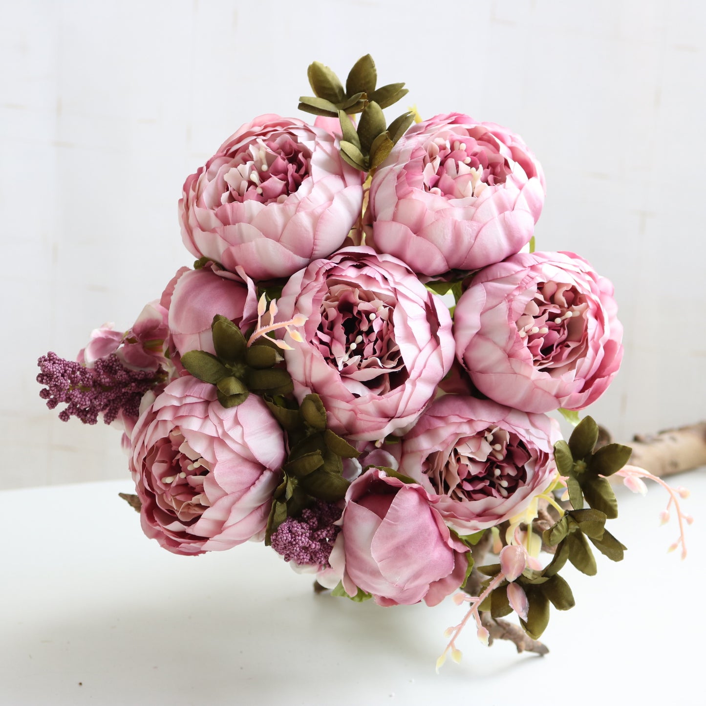 Stunning 13-Piece European-style Artificial Peony Flower Arrangement for Home Decor & Wedding Celebrations – Lifelike Silk Floral Bouquet for Lasting Beauty