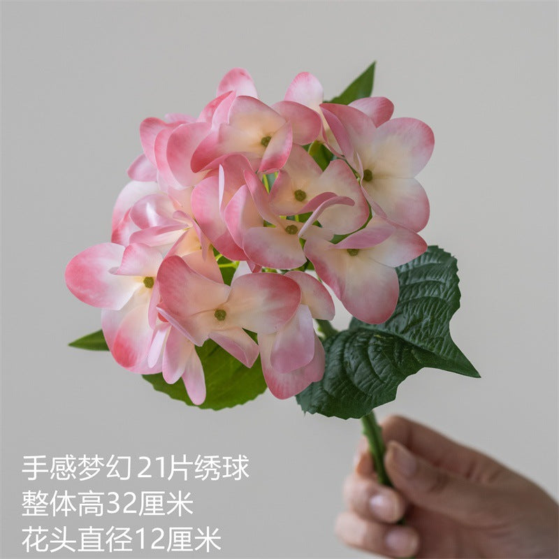 Single Stem 3D Printed Hydrangea Faux Flower – Elegant Home Decor for Living Room or Dining Table, Beautiful Preservation Flower Arrangement