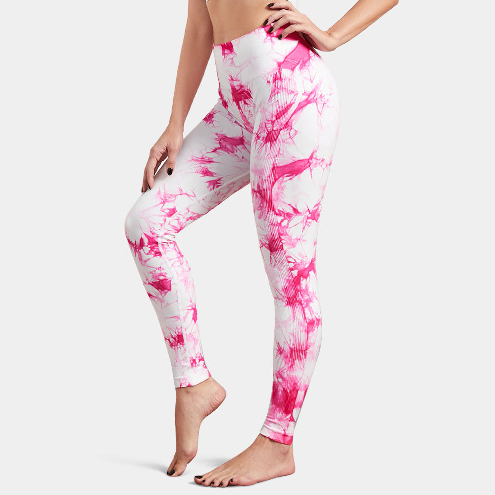 High Waisted Tie Dye Fitness Leggings for Women Peach Lifting Yoga Pants with Quick Dry Technology Three Quarter Length for Workouts and Everyday Wear