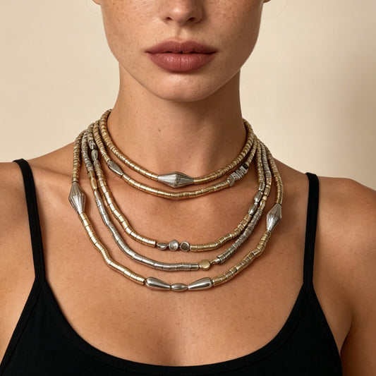 Chic Luxe Geometric Layered Necklace Set for Women - Versatile and Unique Fashion Jewelry for Effortless Style