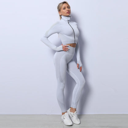 Quick Dry Long Sleeve Seamless Yoga Set Fitness Yoga Top and Breathable Leggings for Comfort and Flexibility