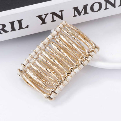 Stylish and Unique Lightweight Luxury Ocean-Inspired Alloy Long Fish Cutout Stretch Bracelet for Casual Elegance