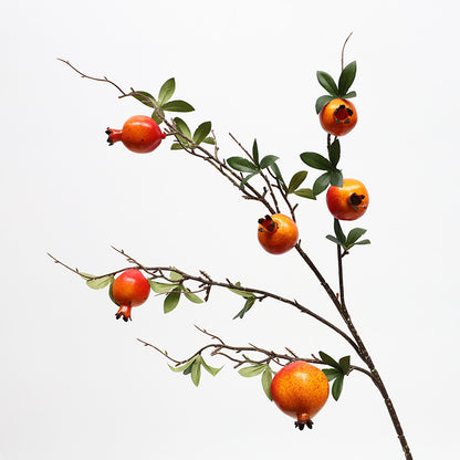 Realistic Pomegranate Fake Flowers with Berries - Perfect Home and Hotel Soft Decoration for New Year Celebrations