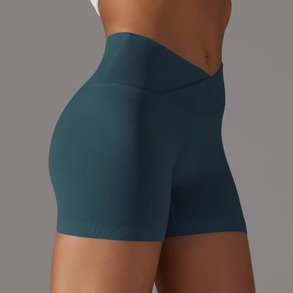 High Waisted Seamless Cross Shorts for Comfort Peach Lift Yoga Pants That Hug Your Curves Enhance Athletic Performance